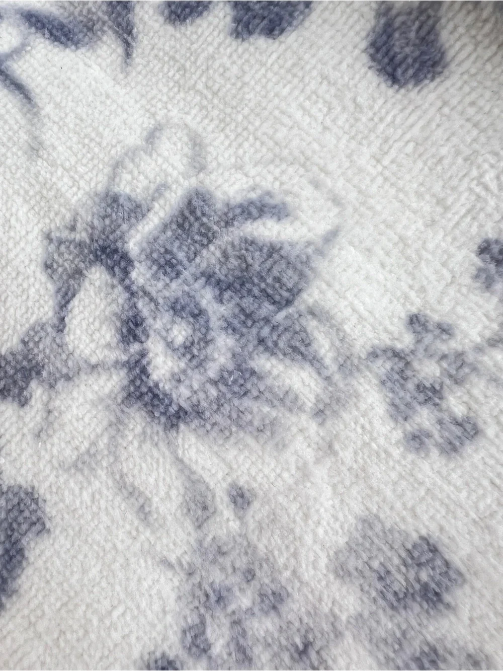 Laura Ashley Bath Towels Blue White Floral Soft Velour Cotton 2 Pc Set NEW